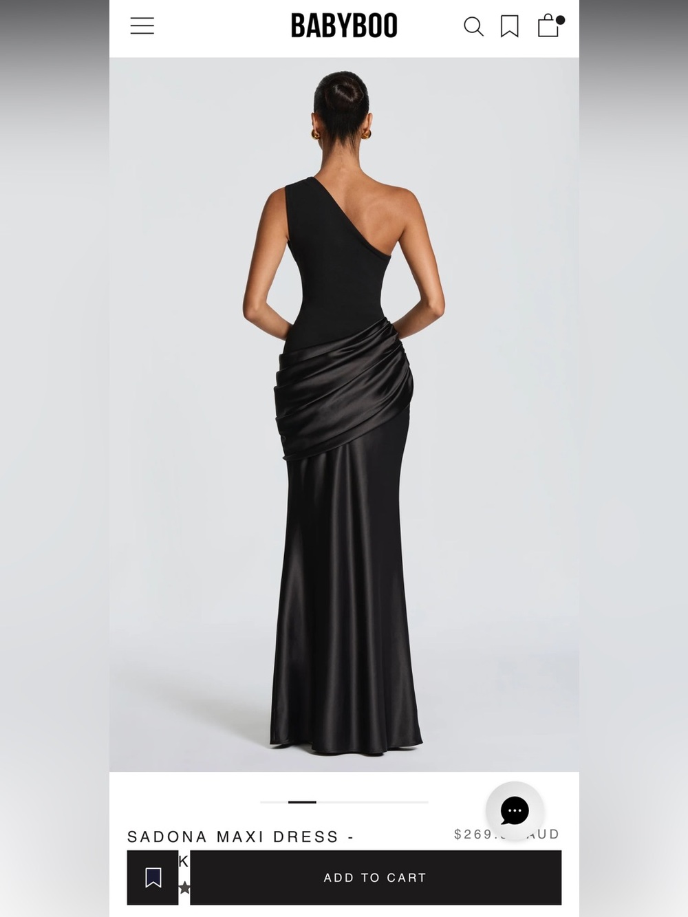 Babyboo Sadona One-Shoulder Black Maxi Dress - Picture 2 of 7